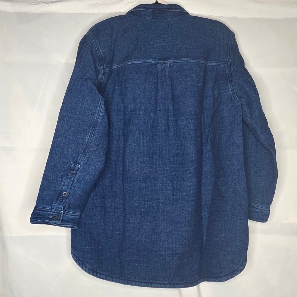 NWT Madewell Double-Weave Denim Shirt-Jacket Herringbone Blue Size Small - Picture 2 of 4